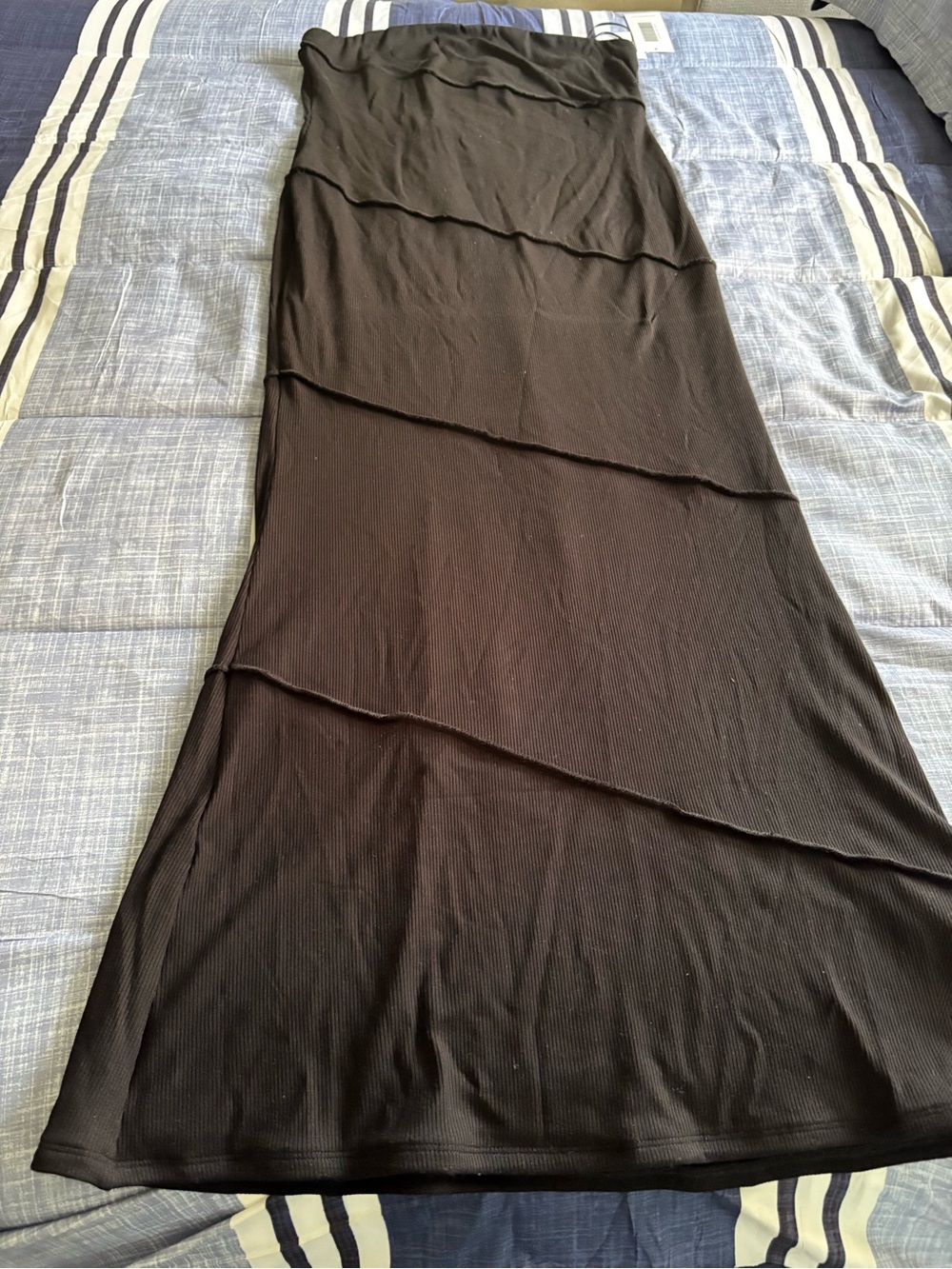 Shoe Dazzle Black Tiered Maxi Skirt
